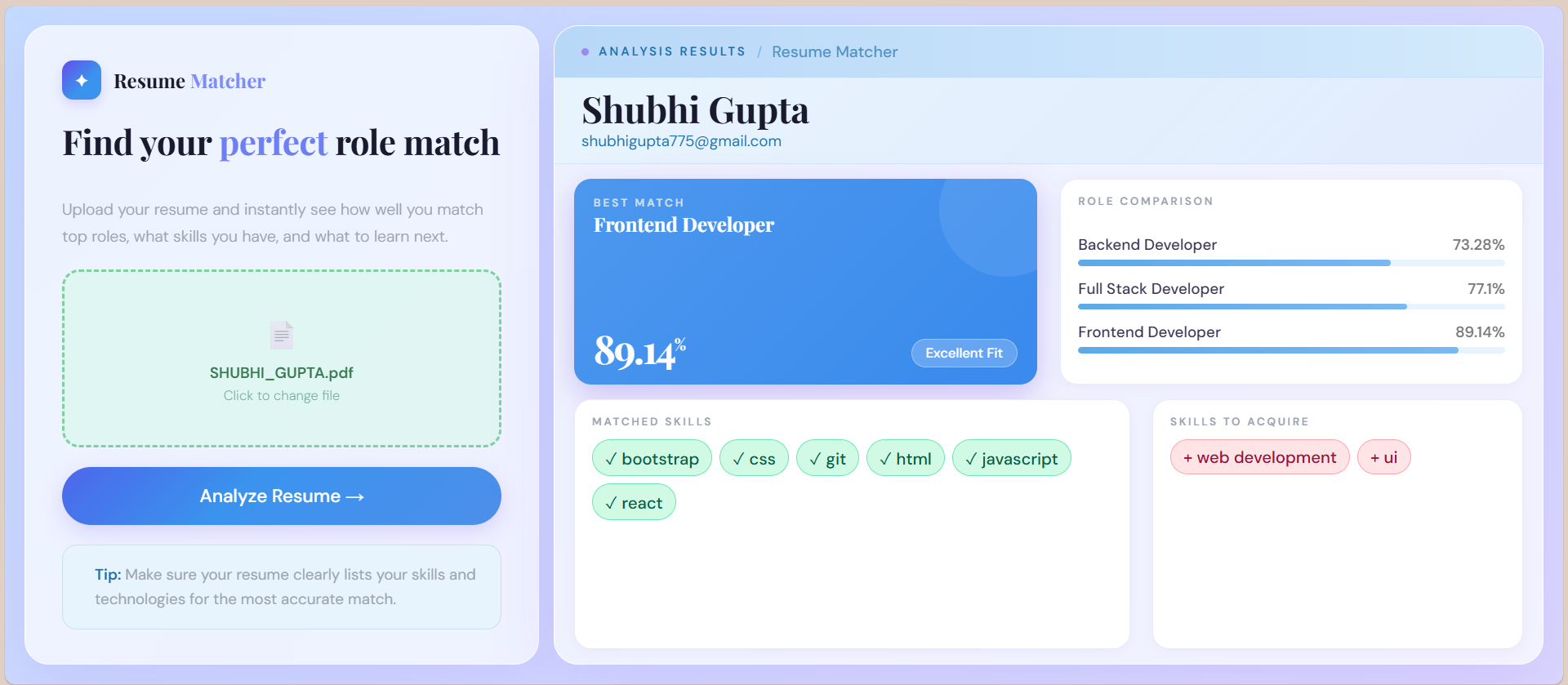 AI-Based Resume Matcher